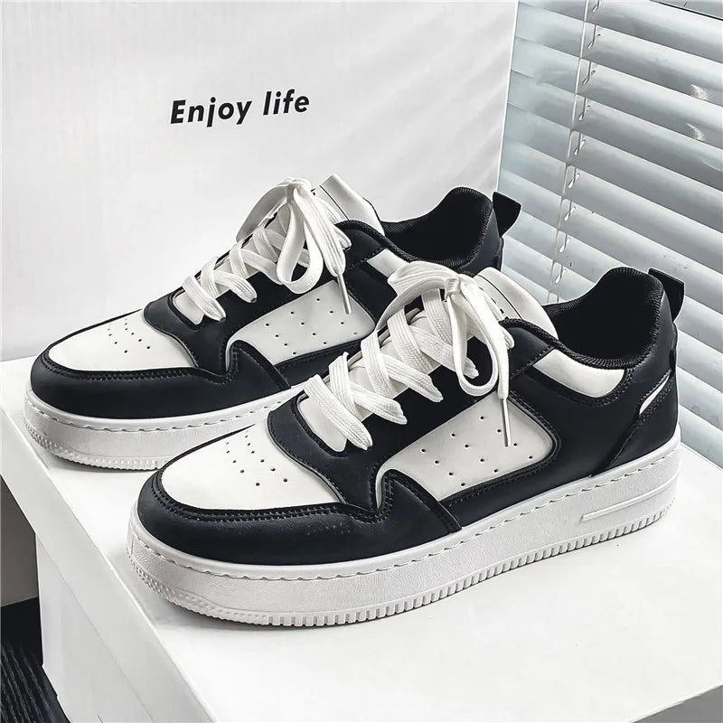 2026 Spring and Summer Men's Shoes, New Breathable Sneakers, Men's Trendy and Versatile Thick-Soled White Shoes