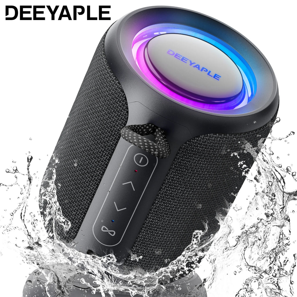 WISETIGER DEEYAPLE P1S Black 15W Mini Portable Sound Box IPX7 Waterproof Bass Boost TWS Dual Pairing BT5.3 Wireless Speaker