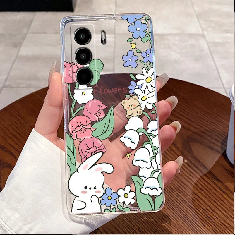 For Itel Power 70 P673L Case Clear Luxury Cute Love Rabbit Funny TPU Soft Silicone Phone Casing For Itel P70 Power70 Back Cover