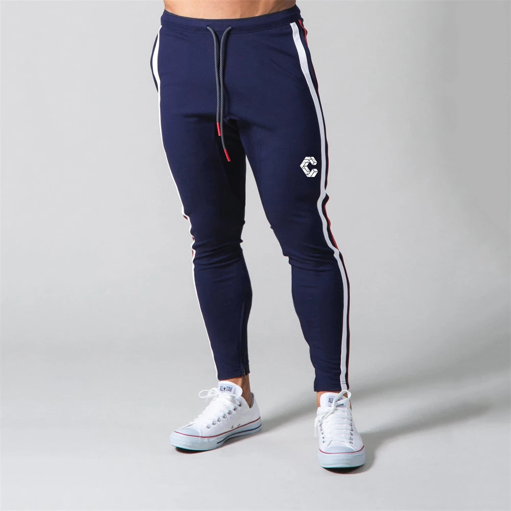 Corons 2024 Mens Joggers Side Stripe Sweatpants Man Gym Workout Fitness Cotton Trousers Male Casual Fashion Skinny Pants
