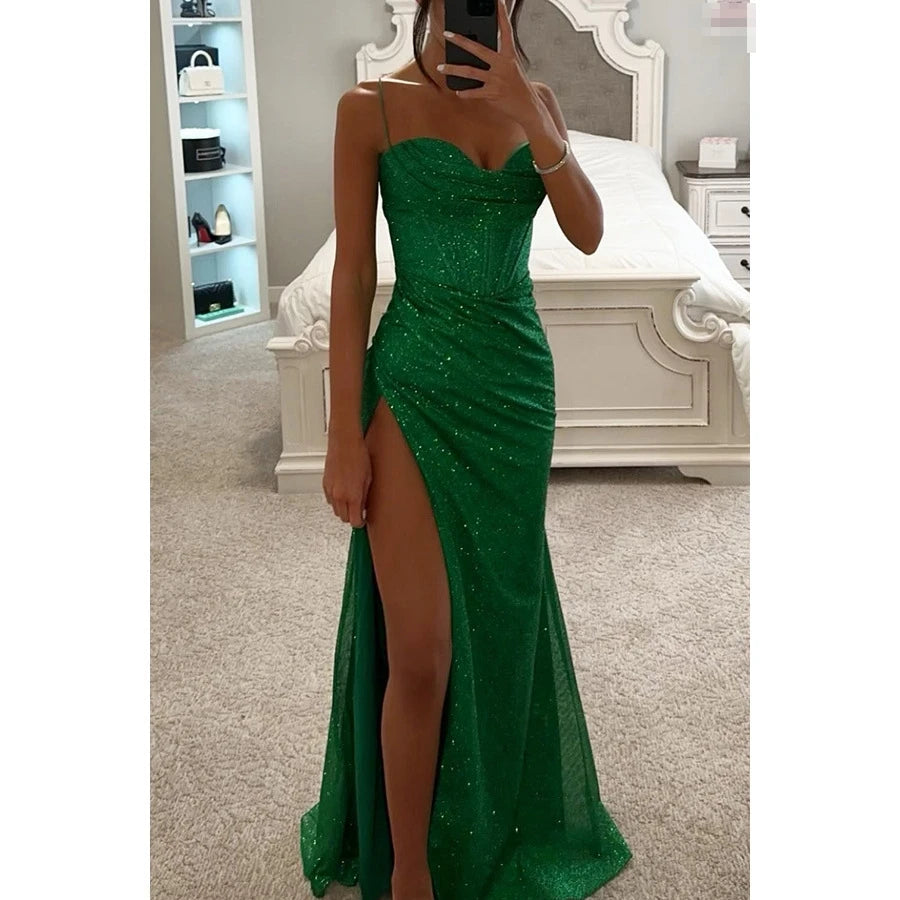 Faionable Strapl Split Dr for Women Street Sle One oulder Svel Gown Perfect for Par Hosts Spring Autumn W...