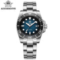 ADDIESDIVE New Men's Quartz Watch 316L Stainless Steel BGW9 Luminous 100m Waterproof Diving Wristwatch 41mm Outdoor Sports Watch