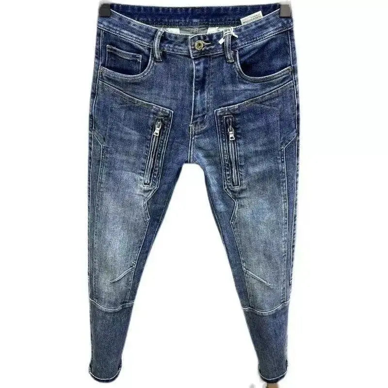 High Quality Spring and Autumn Designer Clothes Streetwear Denim Jeans Pants Men's Luxury Casual Slim Fit Stretch Punk Pants