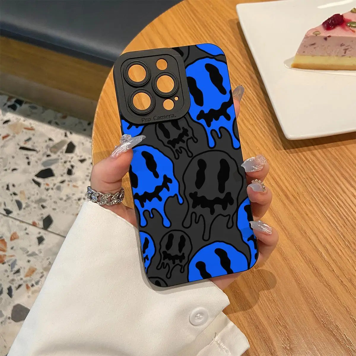 For IPhone 16 Pro Max 15 Pro 14Plus 13 12 11 Fashion Smile Face Pattern Phone Case, Phone Accessories Compatible with