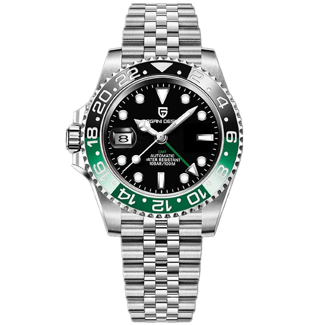 PAGANI DESIGN 2026 40MM Luxury Men GMT Automatic Machinery Watch Ceramic Bezel Jubilee Strap Sapphire Waterproof Watches for men
