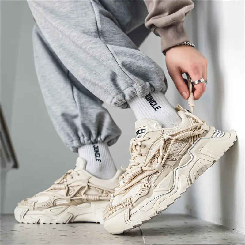 Men Shoes Men's Casual Shoes Male Mesh Sneakers Classics Man Leisure Shoes Fashion Comfortable Flats Sock Shoes Thick Sole Suede