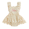 Fashion Spring Newborn Baby Girls Summer Romper Dress Sleeveless Strawberry Embroidery Lace Tulle Patchwork Romper Jumpsuit