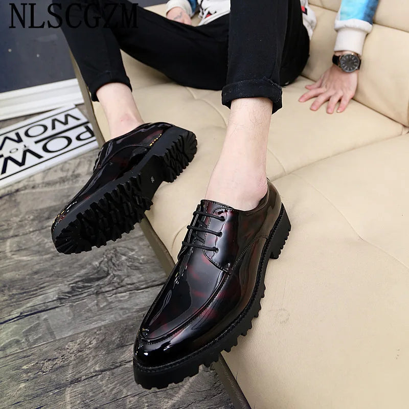 Loafers Dressing Shoes For Men Elegant Men Shoes Oxford Patent Leather Black Mens Shoes Casual Luxury Wedding Dress 2026 Ayakab