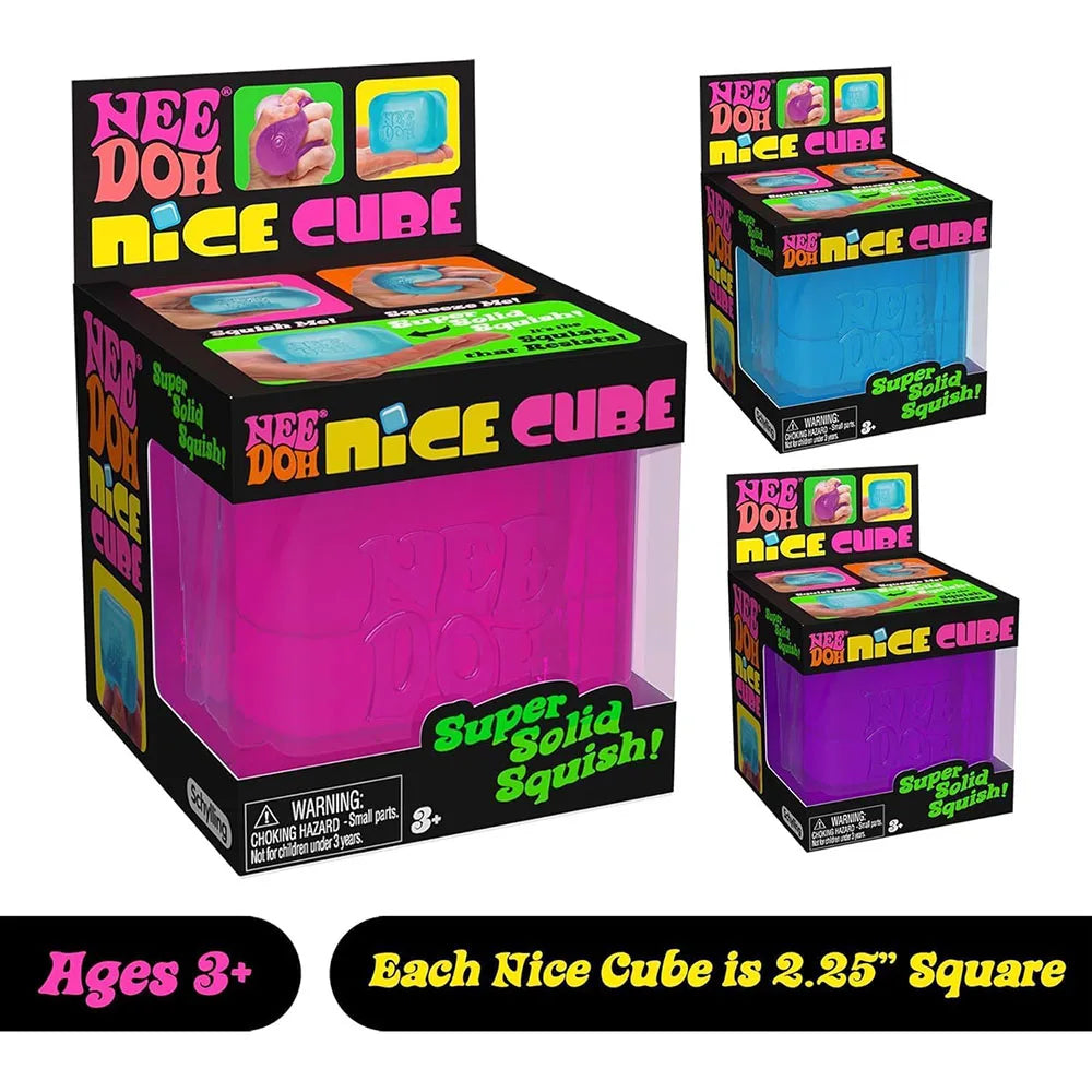 Schylling Needoh Nice Cube Sensory Fidget Cube Stress Relief Anxiety Sensory Tool for Focus ADHD & Calming Office Desk Gadget
