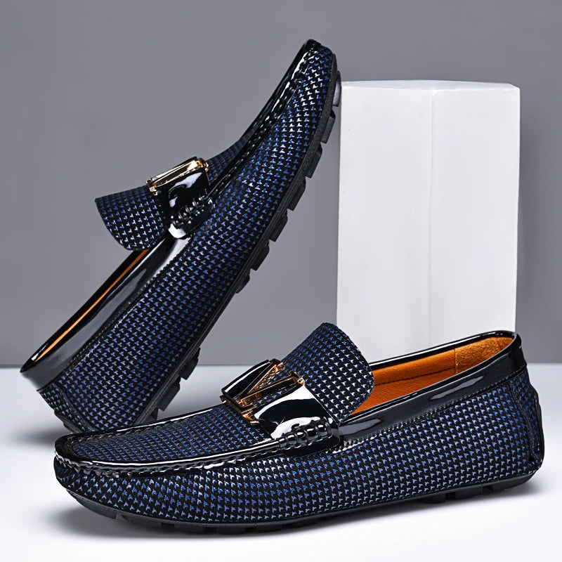 YRZL Mens Slip On Shoes 2025 Leather Loafers Men Casual Breathable Comfortable Lightweight Anti-Slip Driving Shoes For Men