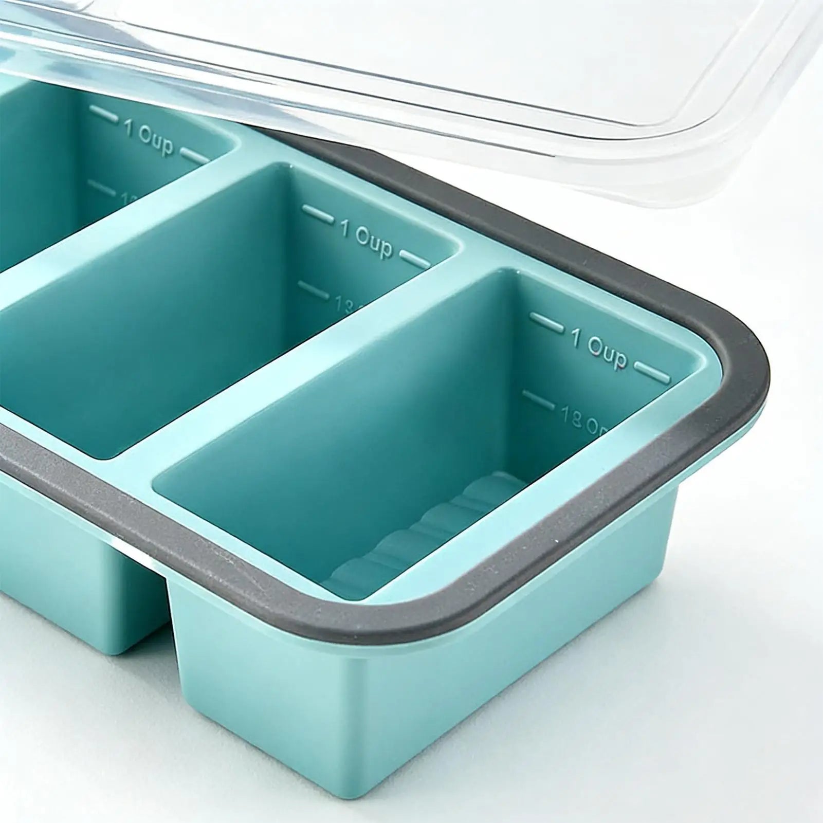 Silicone Freezer Tray Mold with Lid Storage Box Food Box Ice Cubes Tray Mold Storage Containers for Soup Broth Meal Prep