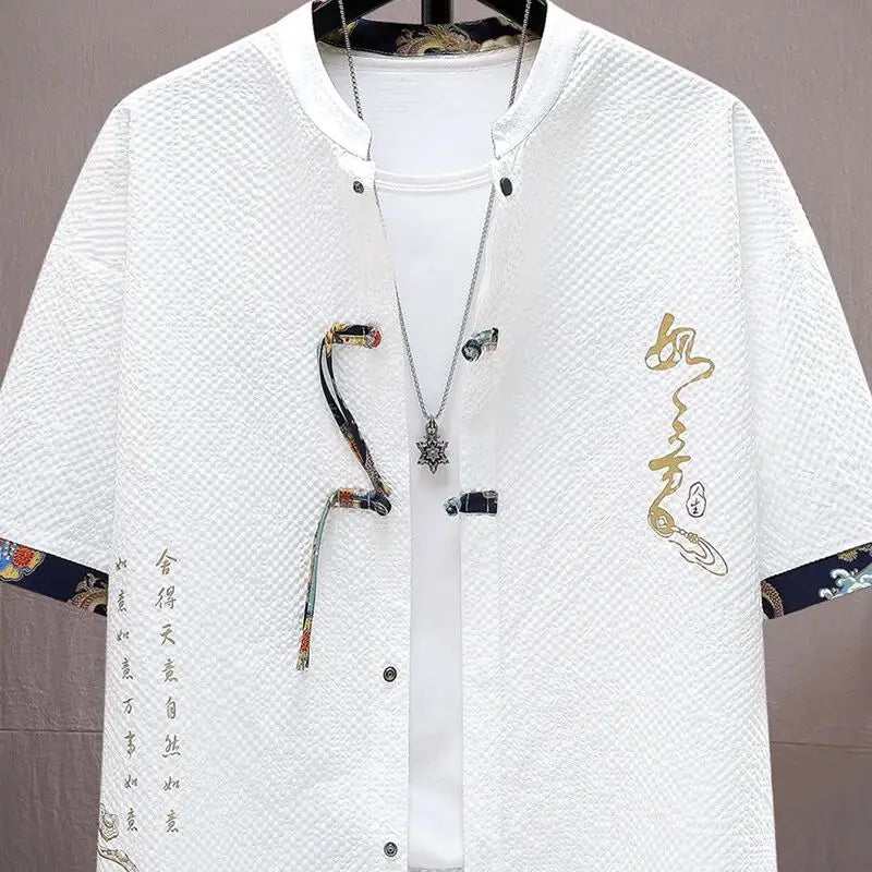Shirts + shorts Men's Casual Sets 2025 new style summer fashion Sportswear  Male Fashion shorts and shirts men full size M-4XL ﻿