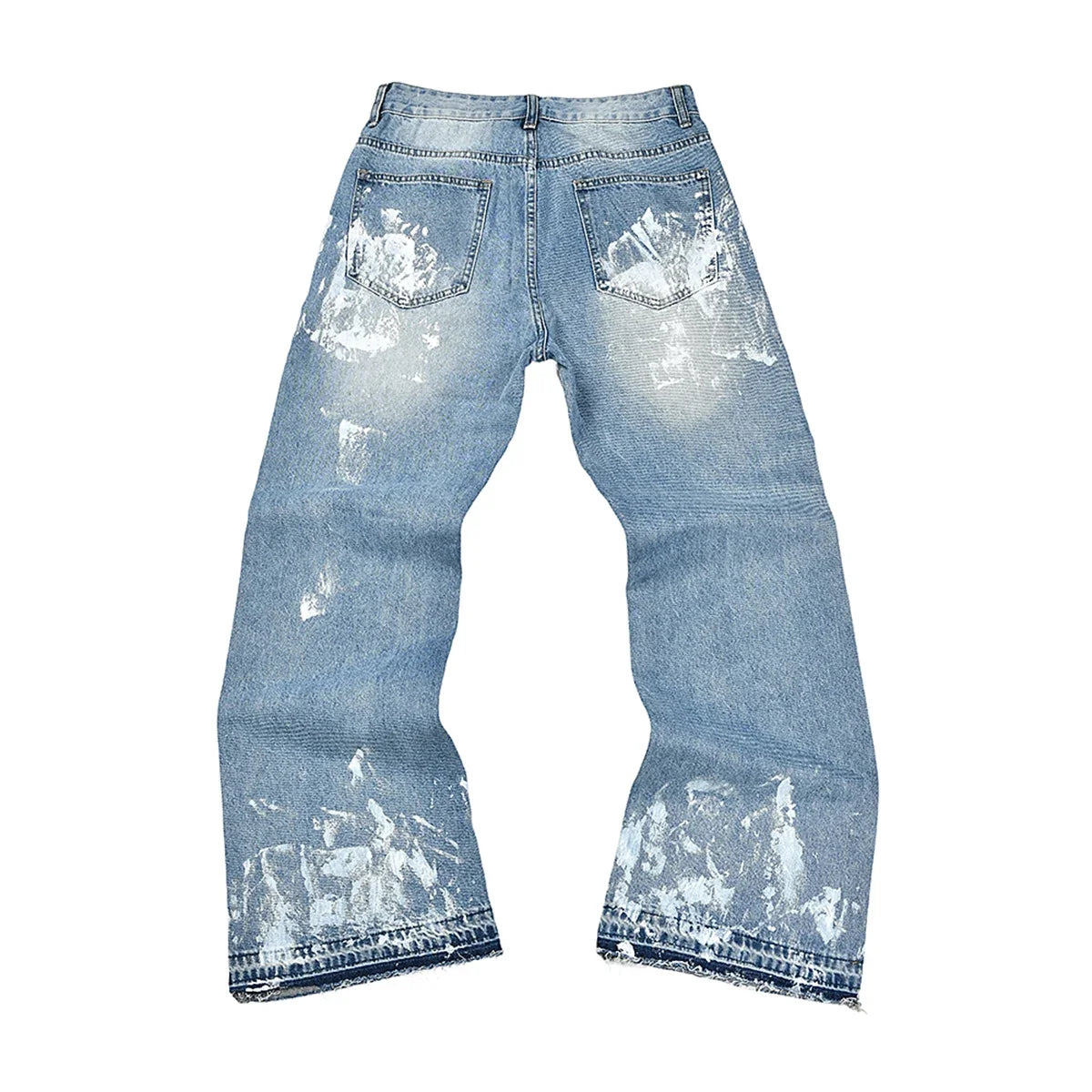 High Street Ink Painted Washed Black Baggy Jeans for Men Straight Vintage Loose Casual Denim Trousers Oversized Ropa Hombre Jean