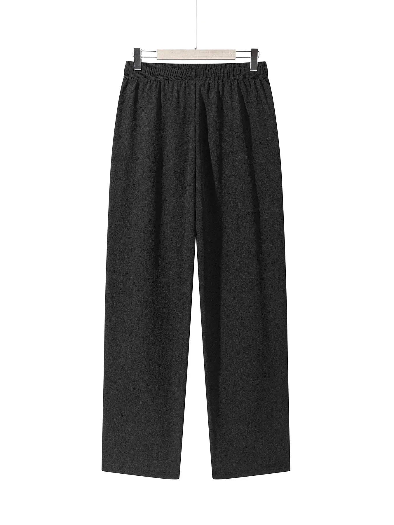 Men's Casual Straight Trousers Summer Autumn Breathable Solid Color Long Pants Drawstring Fitness Sweatpants Men Streetwear