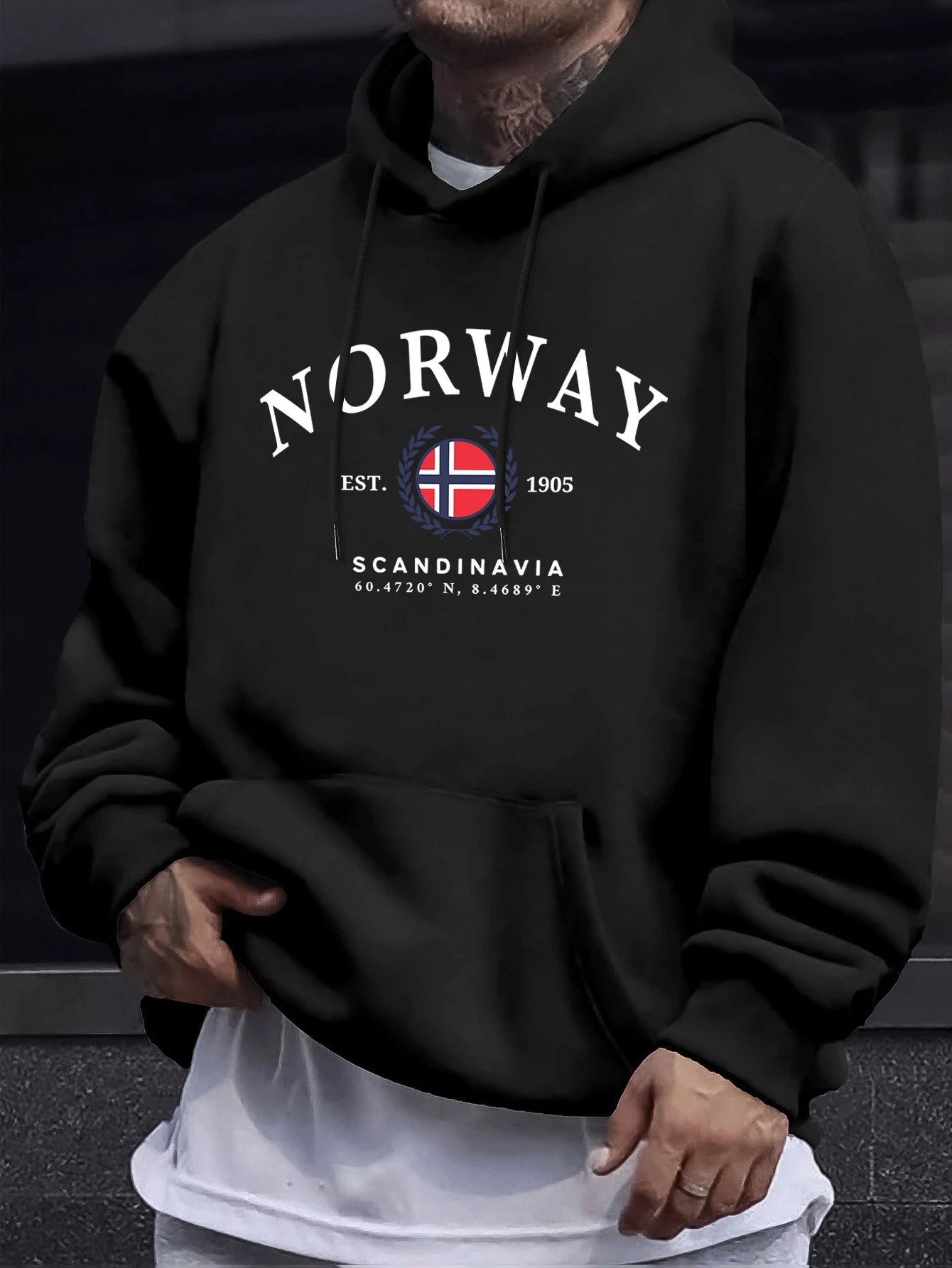 Norway Scandinavia Flag Creative Prints Pullovers Unisex Thicken All-Match Hoodie Street Autumn Sweatshirt Loose Casual Clothes