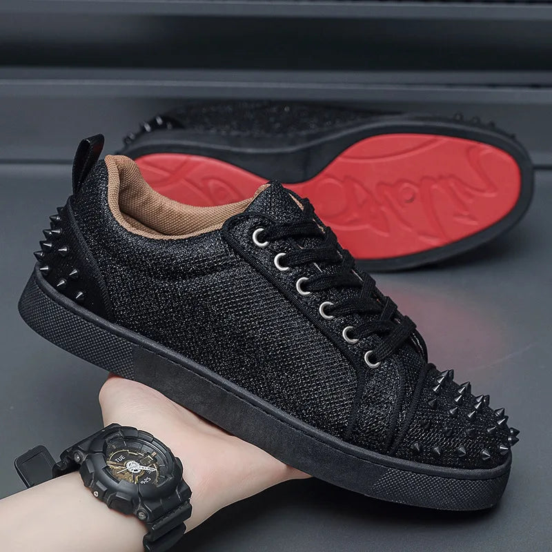 Shoes for Men Designer Punk Rivet Casual Sneakers Trend Men's Sport Vulcanized Shoes Male Sneakers Street Rock Skateboard Shoes