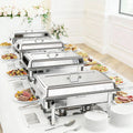 4PCS 10L Stainless Steel Square Chafing Dishes for Buffet Chafing Dish Set for Home Parties, Christmas Buffet Warmer Set