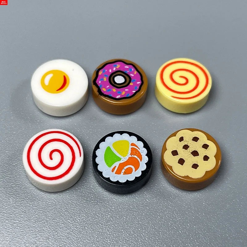 MOC Bricks Sugar Ice Cream Sweet Italian Food Dessert City Street Educational DIY Building Blocks Children's Toys Plastic Dolls
