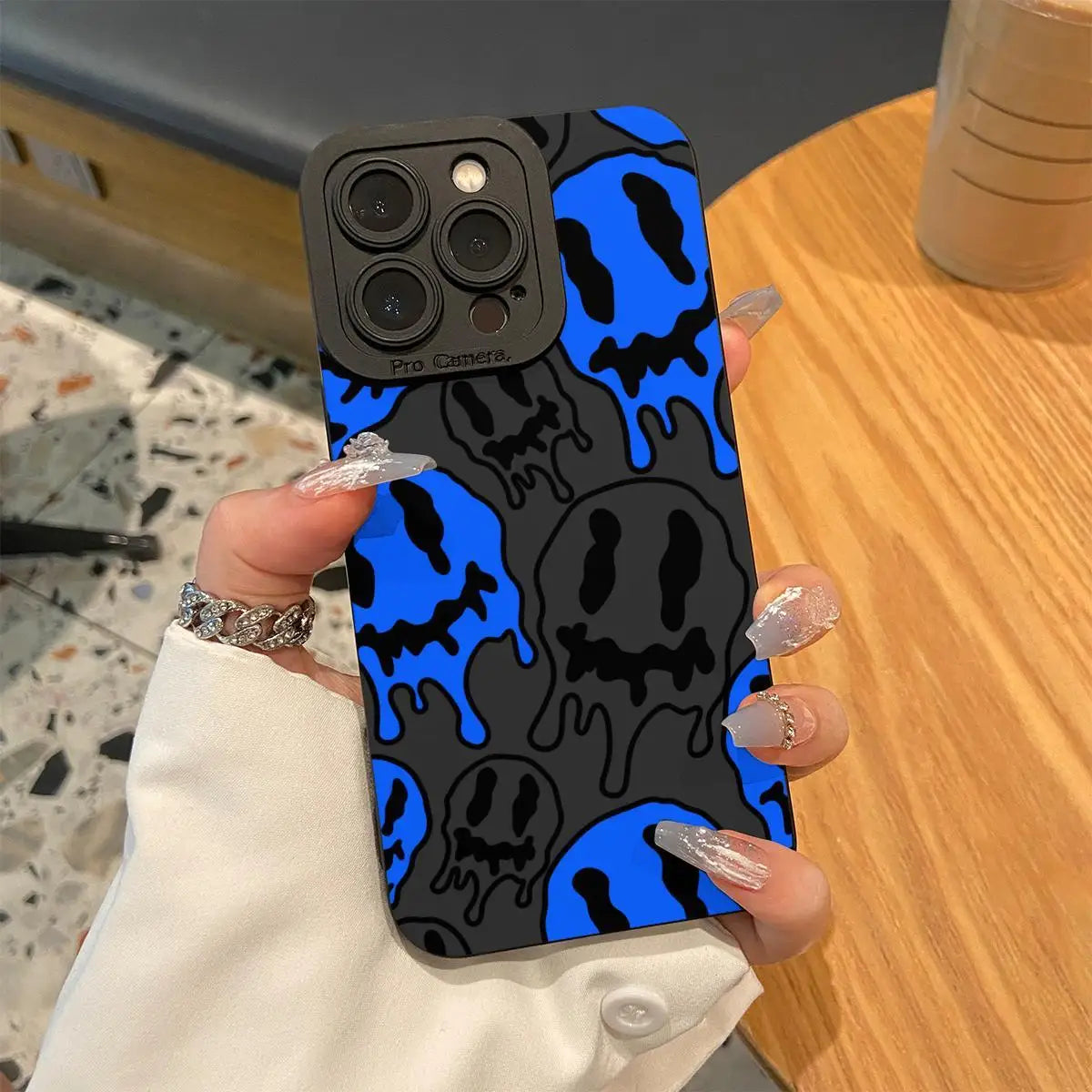 For IPhone 16 Pro Max 15 Pro 14Plus 13 12 11 Fashion Smile Face Pattern Phone Case, Phone Accessories Compatible with