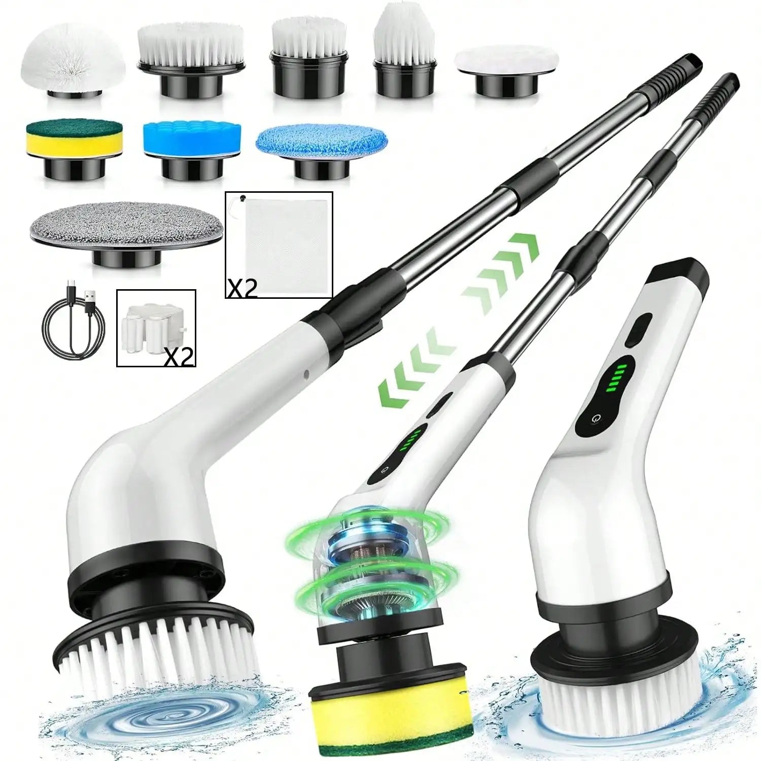9-in-1 Electric Cleaning Brush Electric Spin Cleaning Scrubber Electric Cleaning Tools Parlour Kitchen Bathroom Cleaning Gadgets