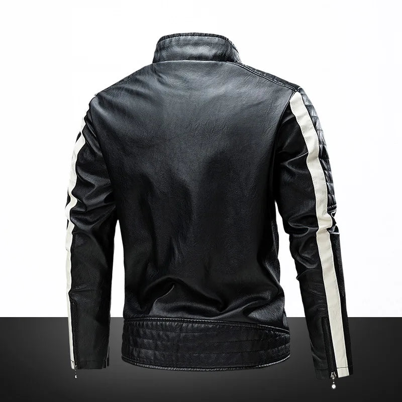 2026 Men Autumn Jacket Bomber Biker Zipper Motorcycle Faux Fur Coat Male Fleece Pilot Vintage Black Red Brown PU Leather Jacket