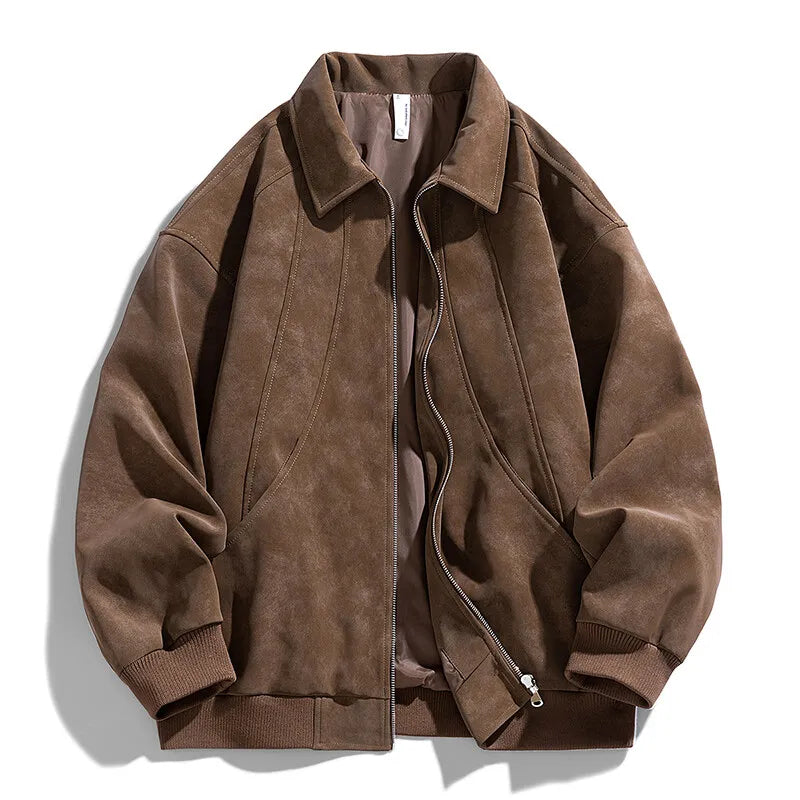 Autumn Oversize Bomber Jacket Men Zip Up Baggy Coat Fashion Korean Streetwear High Quality Outerwear Clothing Male Plus Size 3XL