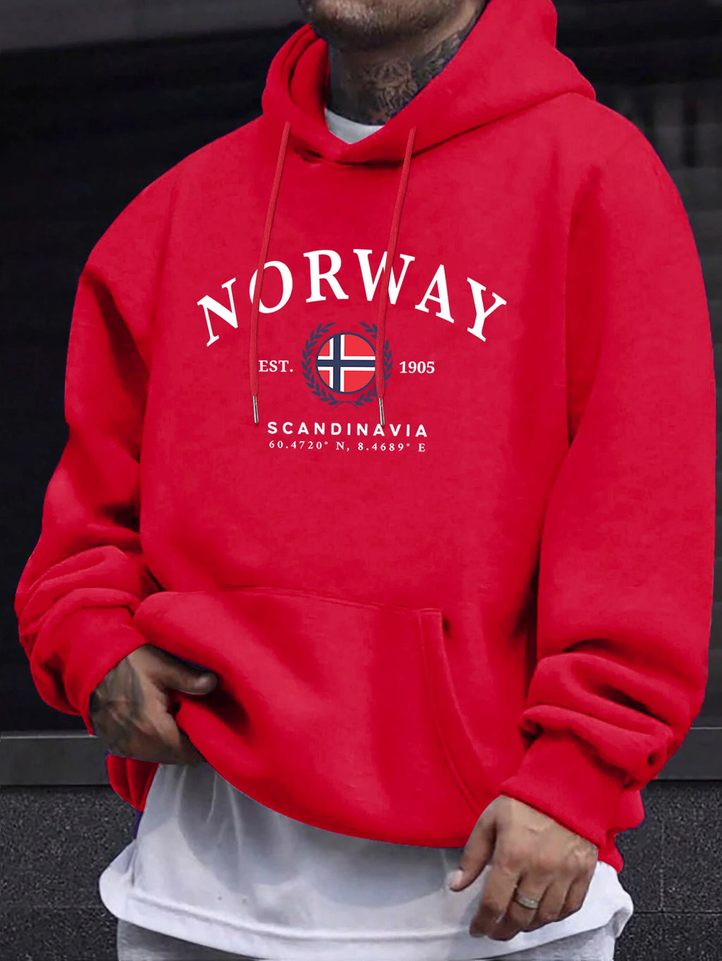 Norway Scandinavia Flag Creative Prints Pullovers Unisex Thicken All-Match Hoodie Street Autumn Sweatshirt Loose Casual Clothes