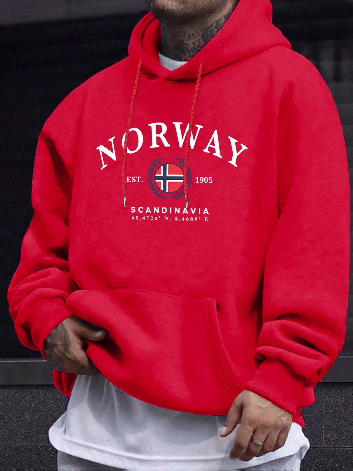 Norway Scandinavia Flag Creative Prints Pullovers Unisex Thicken All-Match Hoodie Street Autumn Sweatshirt Loose Casual Clothes