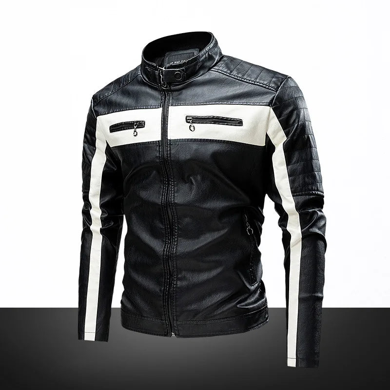 2026 Men Autumn Jacket Bomber Biker Zipper Motorcycle Faux Fur Coat Male Fleece Pilot Vintage Black Red Brown PU Leather Jacket