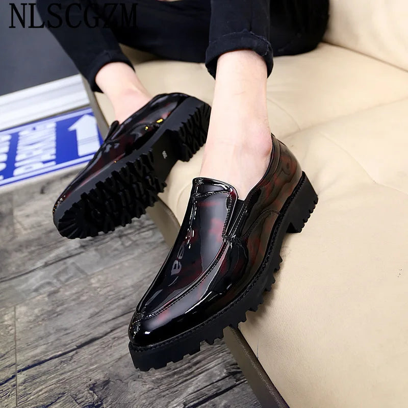 Loafers Dressing Shoes For Men Elegant Men Shoes Oxford Patent Leather Black Mens Shoes Casual Luxury Wedding Dress 2026 Ayakab