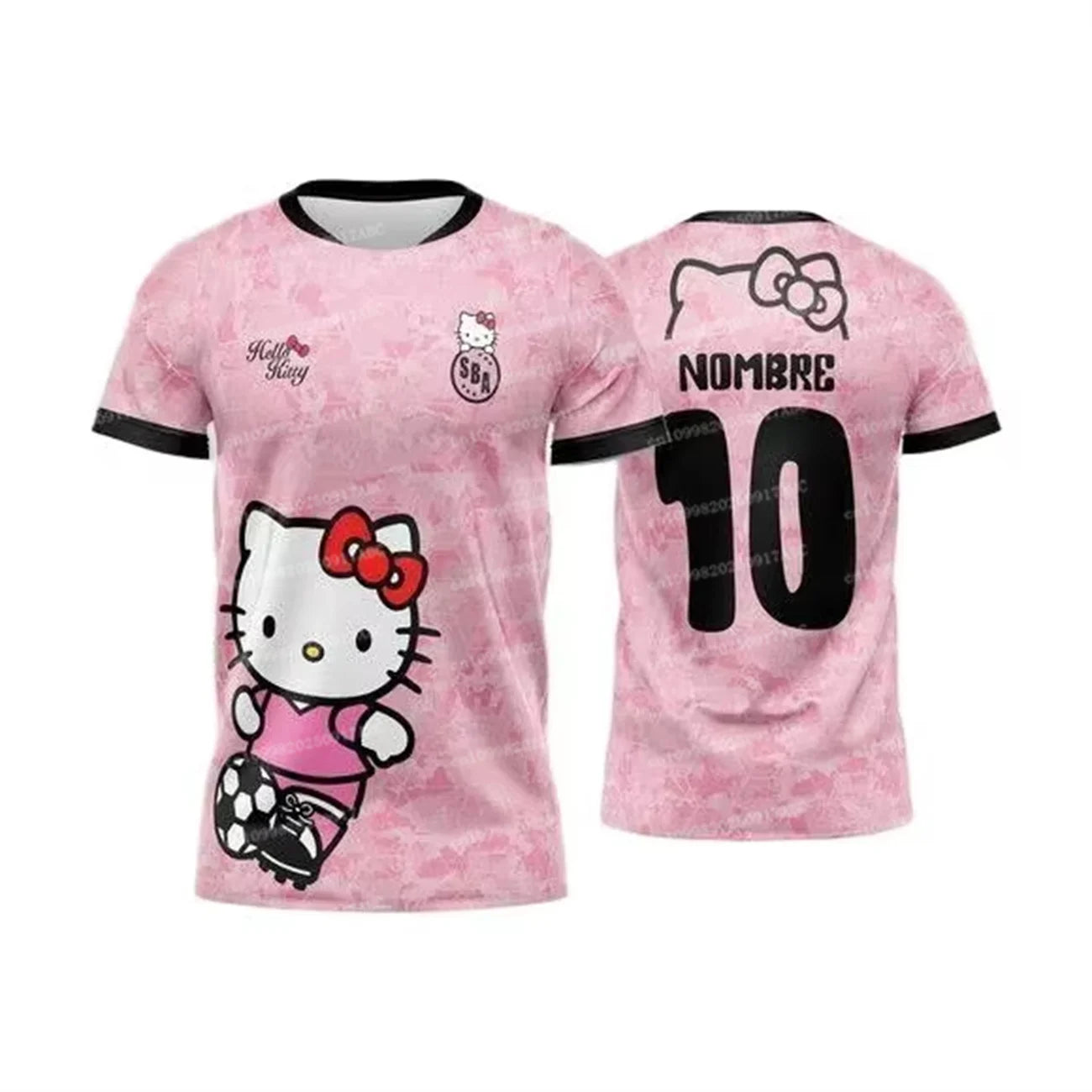 Summer Men Tshirt Hello Kitty Tshirt Y2K Street T-shirt Adult Men Tshirt Top Special Football Jersey T shirt Women T-shirt