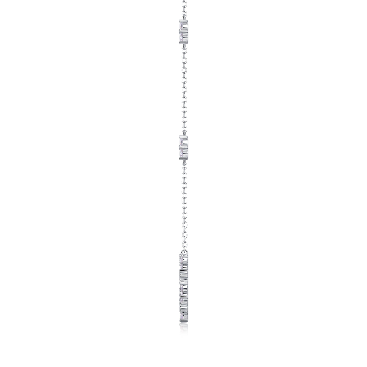 Iris - A Fashionable And Light Luxury Jewelry Pendant Necklace Set With Top-quality Moissanite, S925 Silver Plated Platinum