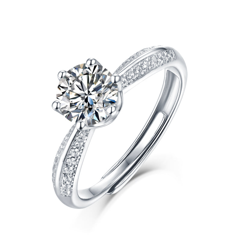 1Moissanite Diamond Wedding Ring Luxury Fashion Silver Ring Prohibit TikTok sales