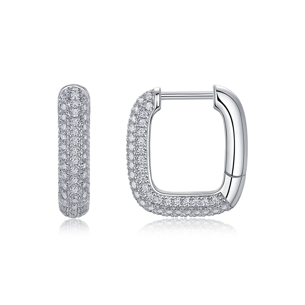 Top-quality Moissanite Luxury And Fashionable Light Luxury Jewelry Silver Stud Earrings S925 Silver Plated Platinum