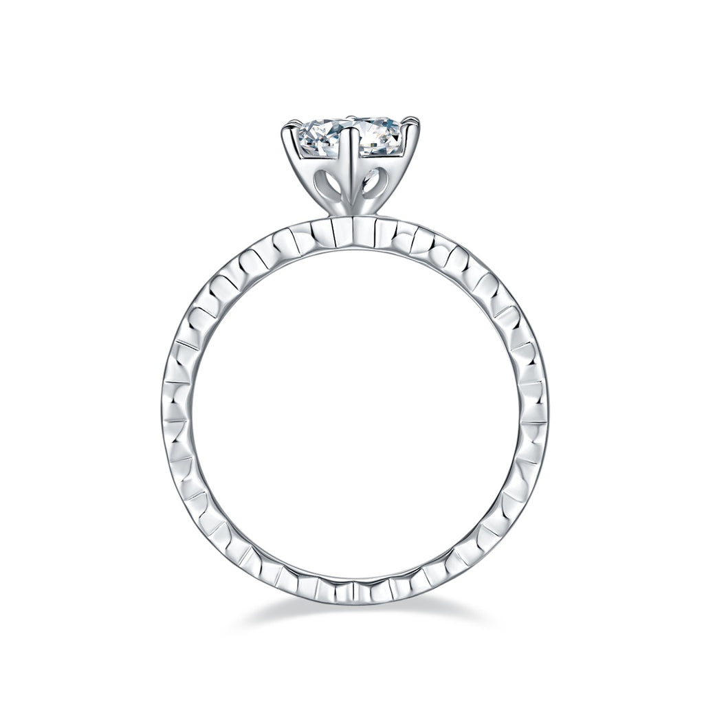 1-carat Luxury And Fashionable Light Luxury Jewelry Silver Ring Set With Top-quality Moissanite, S925 Silver Plated Platinum