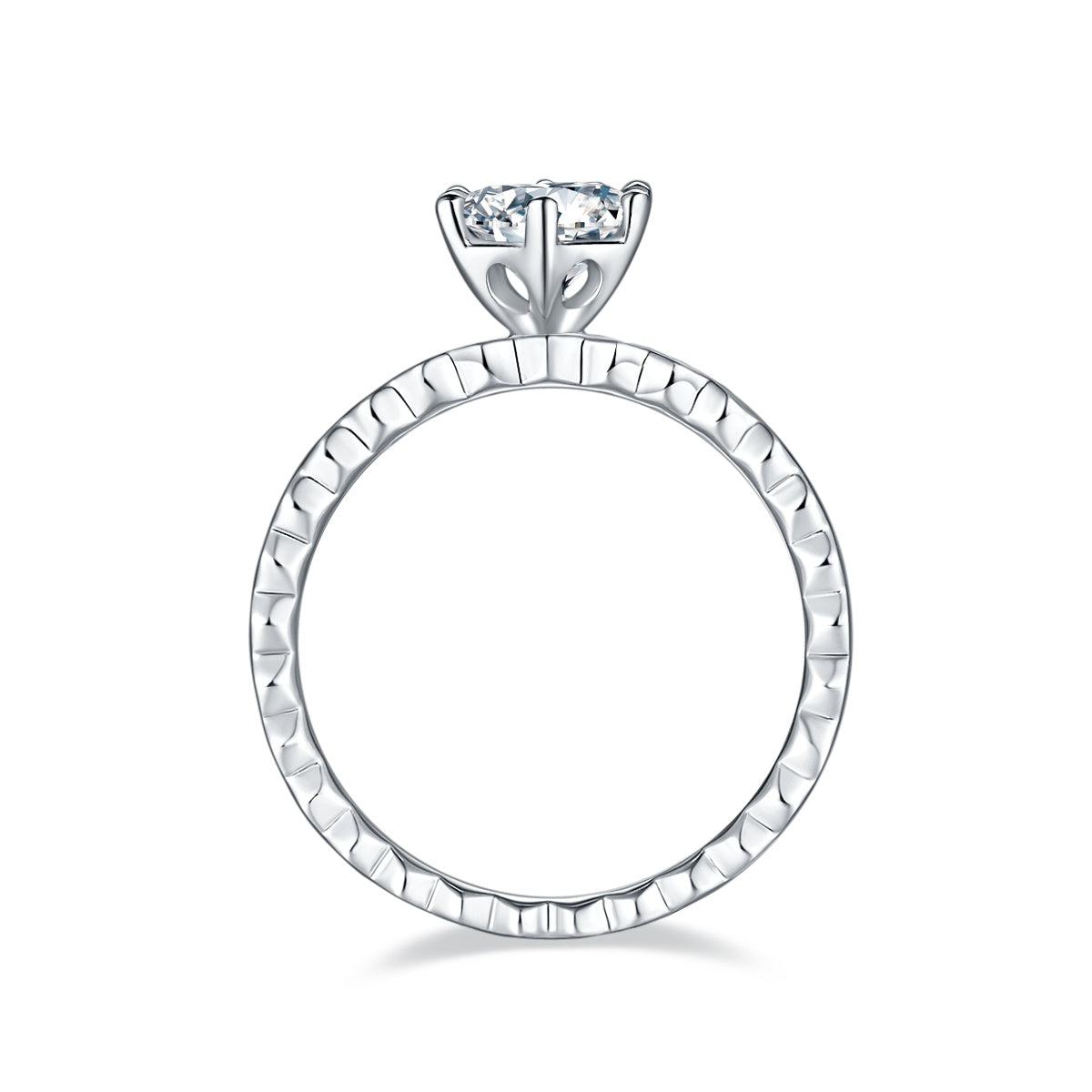 1-carat Luxury And Fashionable Light Luxury Jewelry Silver Ring Set With Top-quality Moissanite, S925 Silver Plated Platinum