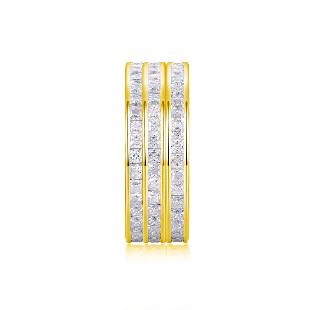 Unrestrained Growth - A Wedding Ring Set With Top-quality Moissanite S925 Silver And Platinum-plated Diamond Can Be Tested With A Diamond Pen