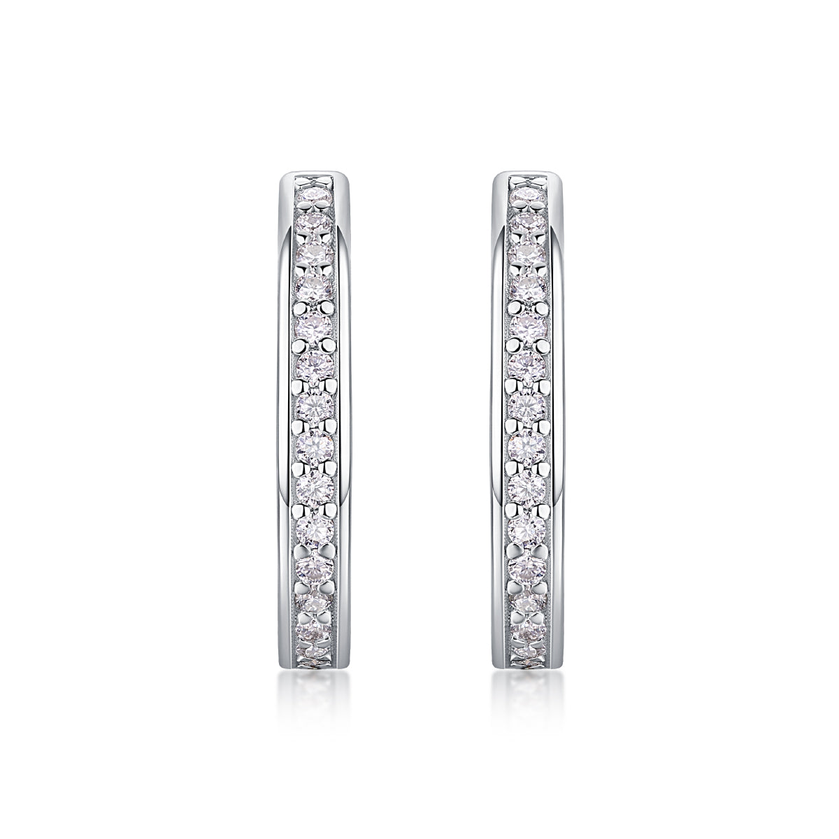1Highlight - S925 Moissanite Sterling Silver Earrings With Platinum-plated Stud Earrings, Fashionable, Trendy And Affordable Diamond Jewelry Prohibit Tk Sales