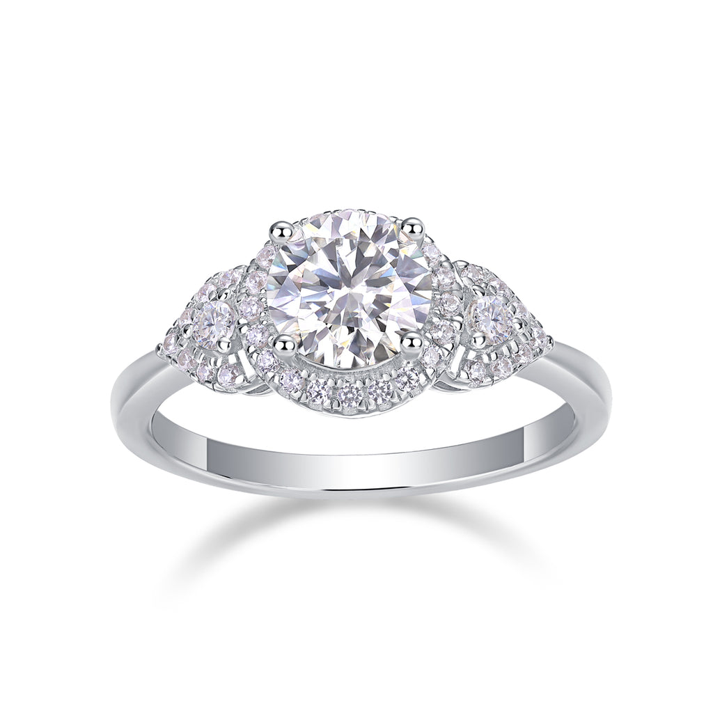 Light And Shadow - A Wedding Ring Set With Top-quality Moissanite S925 Silver And Platinum-plated Diamond Can Be Inspected With A Diamond Pen