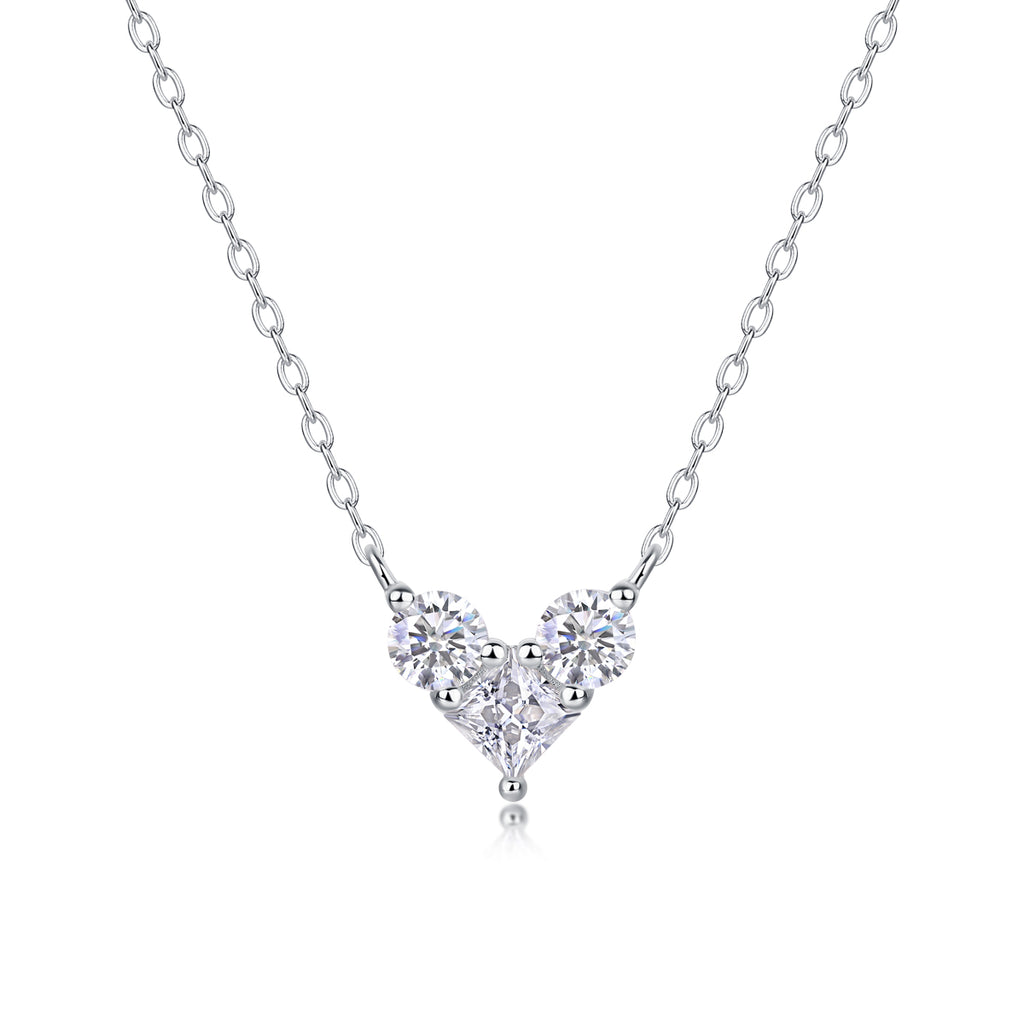 Love In The Present - A Fashionable And Trendy Necklace Pendant Set With Top-quality Moissanite S925 Silver And Platinum Plating Can Be Tested With A Diamond Pen