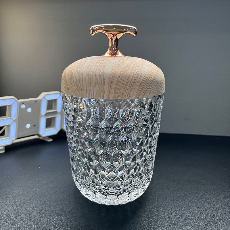 Luxury Crystal Macaron Night Light Pine Cone Multifunctional Bedside Table Lamp Creative Ambient Light Christma Decoration Light