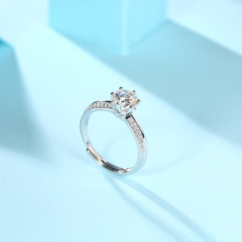 1Moissanite Diamond Wedding Ring Luxury Fashion Silver Ring Prohibit TikTok sales