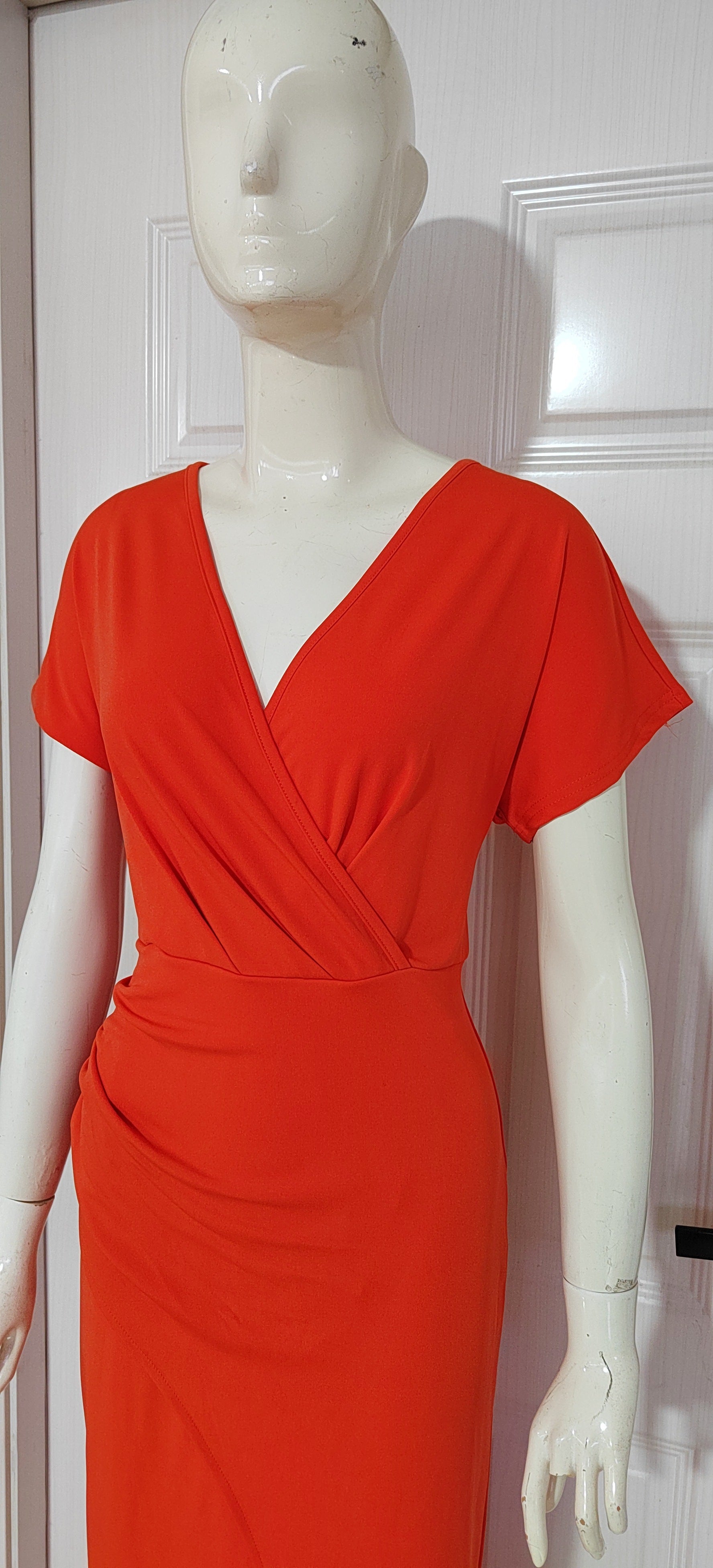 Slim-fit Short-sleeved Dress Fashion Sexy Split V-neck Dress Summer Women's Clothing