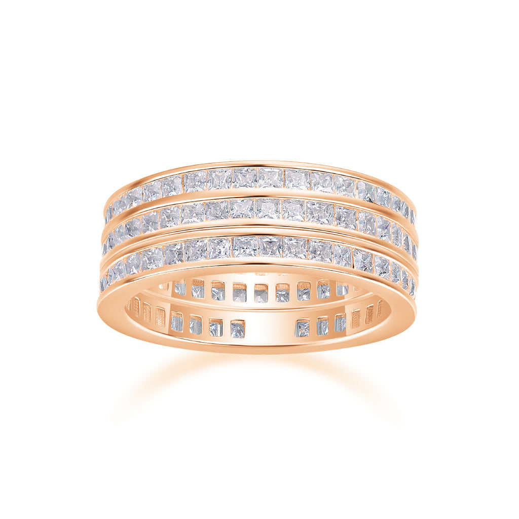 Unrestrained Growth - A Wedding Ring Set With Top-quality Moissanite S925 Silver And Platinum-plated Diamond Can Be Tested With A Diamond Pen