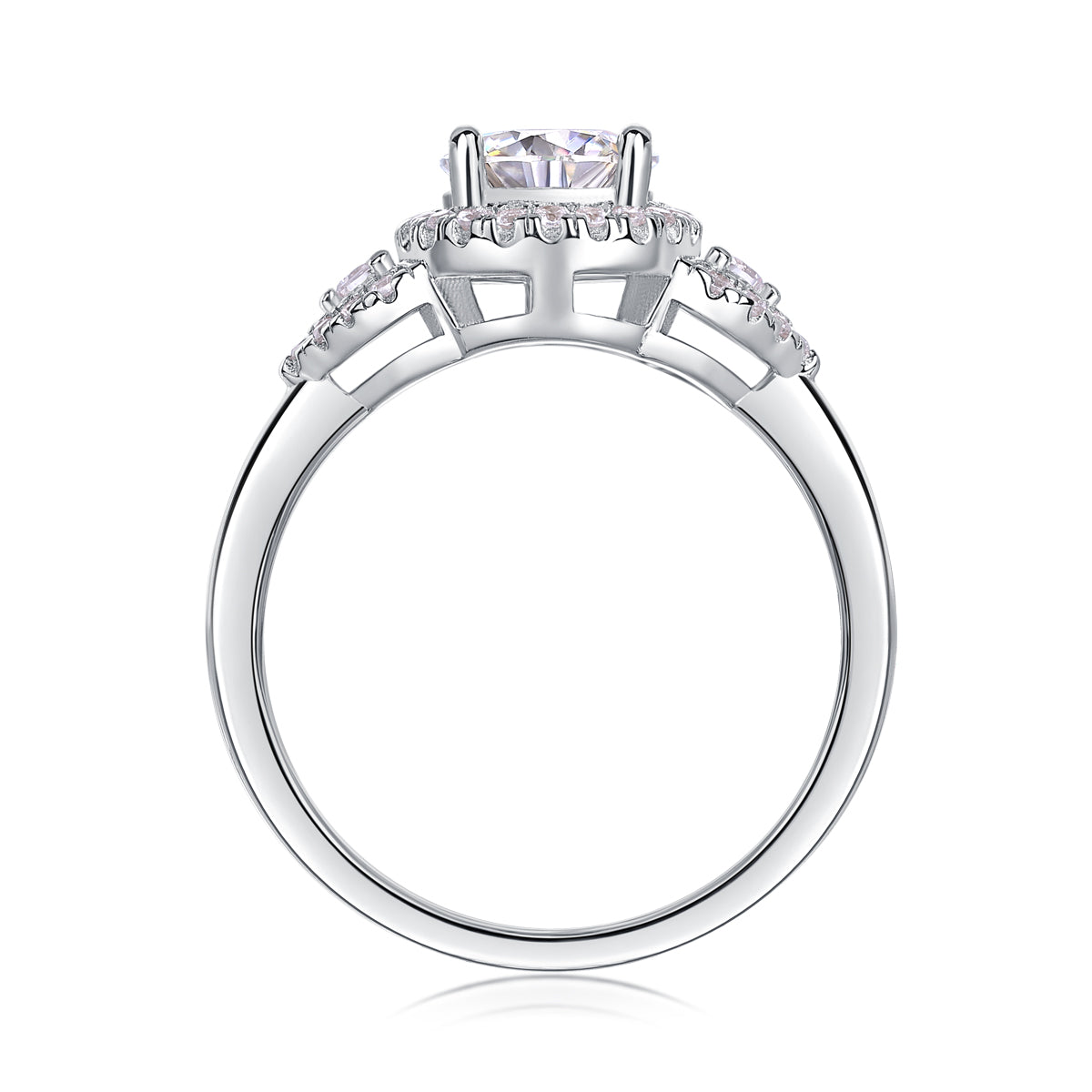 Light And Shadow - A Wedding Ring Set With Top-quality Moissanite S925 Silver And Platinum-plated Diamond Can Be Inspected With A Diamond Pen